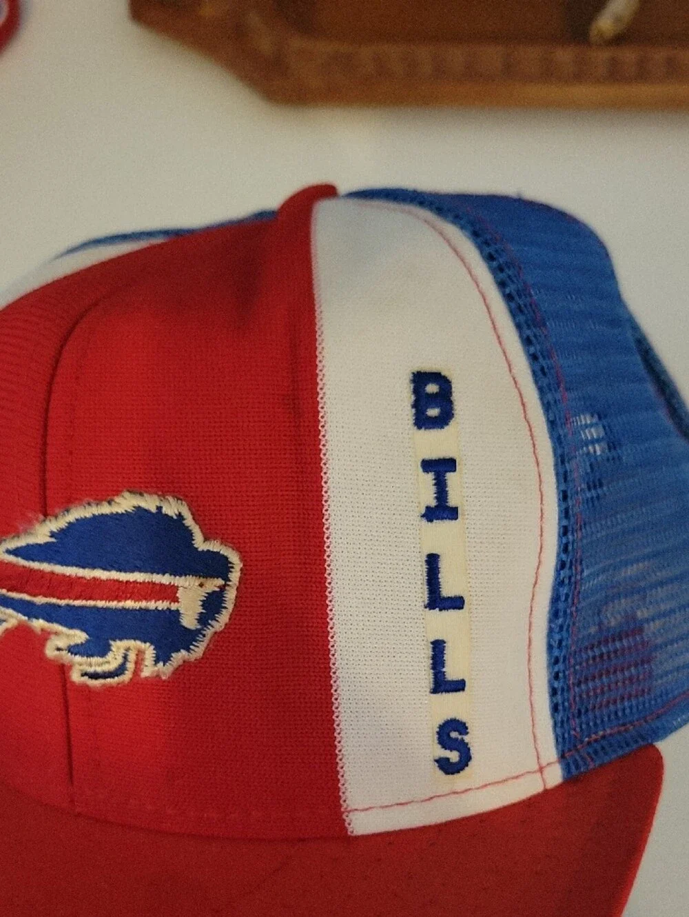 Rare Vintage 1980's Buffalo Bills Red & Blue Mesh Snapback Hat
